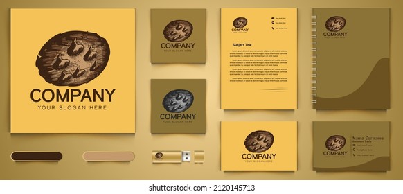 hand drawn cookies logo and business branding template Designs Inspiration Isolated on White Background