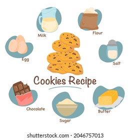 hand drawn Cookies recipe illustration