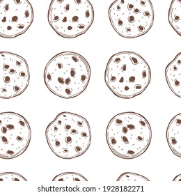 Hand drawn  cookies. Vector  seamless pattern. 