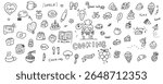 Hand drawn cooking element line doodle concept set. Illustration vector design.