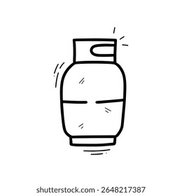 Hand Drawn Cooking Gas Tank Illustration. Doodle Vector. Isolated on White Background - EPS 10 Vector