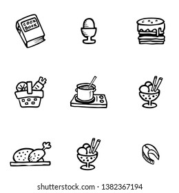 Hand Drawn Cooking Icon set vector