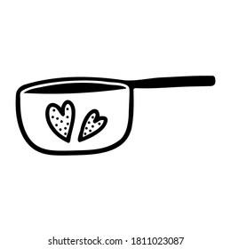 Cocina a mano dibujada sobre un fondo blanco aislado. Elementos de los utensilios de cocina. Doodle, simple ilustración de contorno. Se puede utilizar para la decoración de textiles, papel y otras superficies.