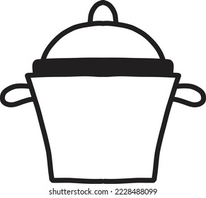 Hand Drawn cooking pot illustration isolated on background