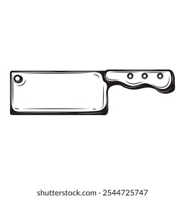 Hand Drawn Cooking Tool Illustration - Big Knife