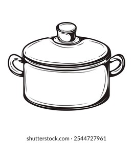 Hand Drawn Cooking Tool Illustration - Deep Pan