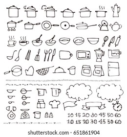 Hand drawn cookware sketch icon