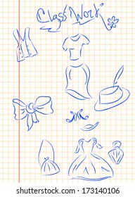 hand drawn in a copybook