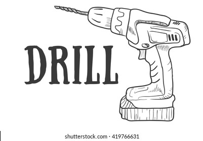 Drill Machine Sketch Images Stock Photos Vectors