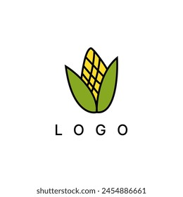 hand drawn corn design vector illustration. suitable for logo, brand, packaging, clothing, natural organic product, agriculture business, food label design.