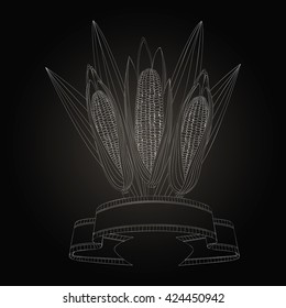 hand drawn corn on a blackboard farm market corn