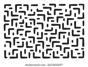 Hand drawn corner elements, rectangular frames by marker, text corners, quote frame, geometric pattern. Black Crayon marker lines, underlines, frames, grunge texture, doodle vector sketch illustration