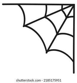 Hand drawn corner spiderweb. Halloween theme.