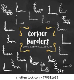 Hand drawn corners, vector corners, decoration text, decorative elements