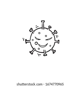 hand drawn corona virus illustration with doodle style vector isolated 