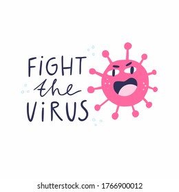 Hand drawn corona virus molecule. Vector clipart element. Medical design with symbok of covid19.