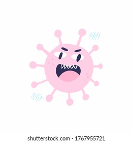 Hand drawn corona virus molecule. Vector clipart element. Medical design with symbok of covid19.