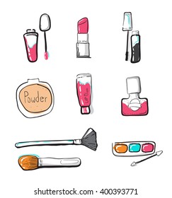 Hand drawn cosmetic icon. cosmetic element. cosmetic decorate element. vector illustration