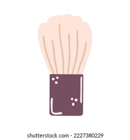 Hand drawn cosmetic makeup brush isolated on a white background. Doodle, illustration in a simple flat style. It can be used for decoration of textile, paper and other surfaces.