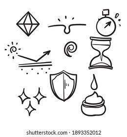 hand drawn Cosmetic Properties and Effects related illustration icon isolated doodle