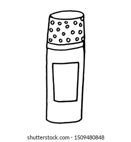 Hand drawn Cosmetic tools.  Isolated beauty products.  Toiletry.