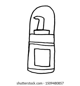 Hand drawn Cosmetic tools.  Isolated beauty products.  Toiletry.