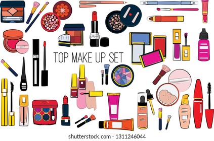 Set Beauty Salon Doodle Make Tools Stock Vector (Royalty Free ...