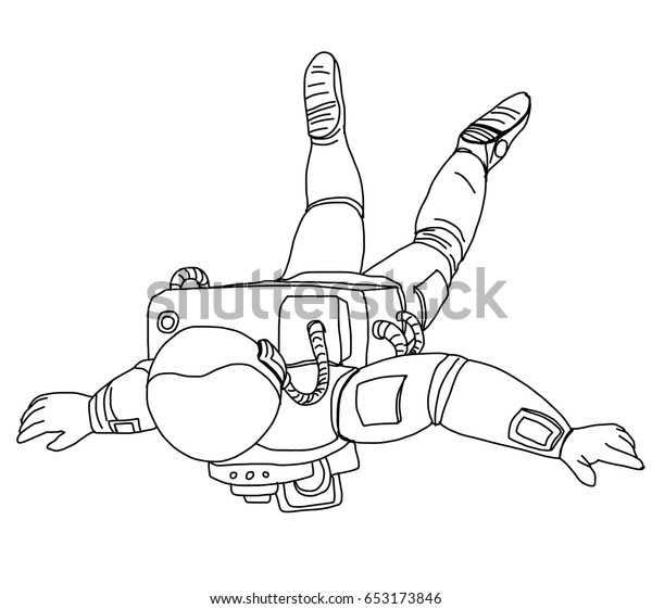 Hand Drawn Cosmonaut Space Suit Isolate Stock Vector (Royalty Free