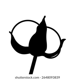 Hand Drawn Cotton Flower Vector Flat Illustration on White Background.