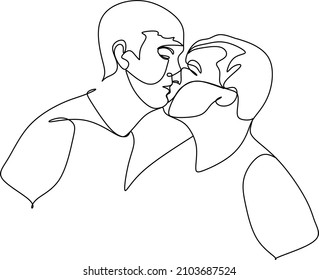 gay men kissing art