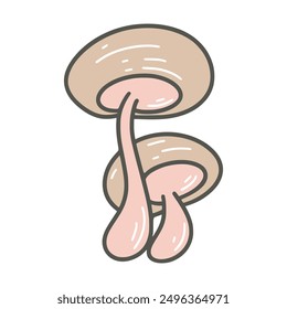 Hand drawn couple mushrooms clip art
