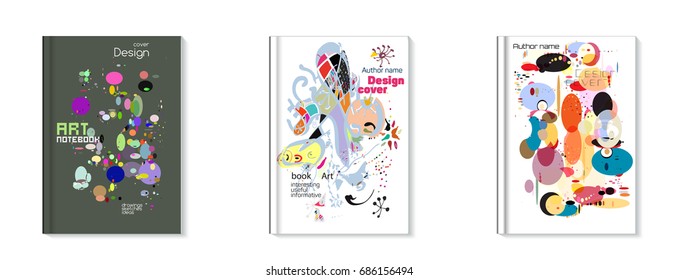 Hand Drawn covers. Artistic background.  Design for poster, card, invitation, header, cover, placard, brochure, flyer and more. Stylish modern covers