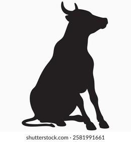 Hand drawn cow animal silhouette