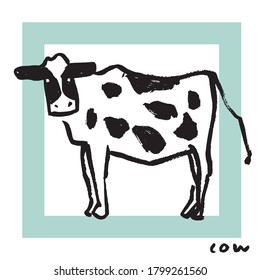 Hand drawn cow illustrations and typography/graphics
