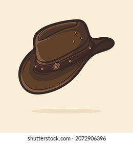 handgezeichneter Cowboyhut. Flachbildvektor
