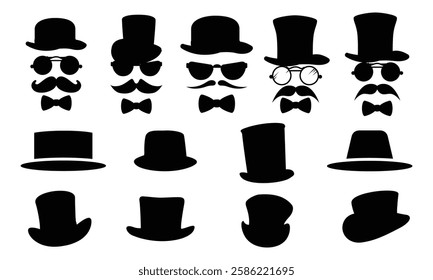 Hand drawn cowboy hat silhouette
