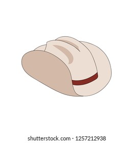 Hand drawn cowboy hat. Texas american clothing for Nashville  country festival. Vector isolated sheriff element.