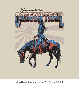 CAVALO DE VAQUEIRA DESENHADO À MÃO CAVALO ANIMAL EQUESTRE COWBOY DESERTO OCIDENTAL VINTAGE TSHIRT TEE PRINT PARA VESTUÁRIO MERCADORIA