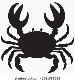 Hand drawn crab fish silhouette