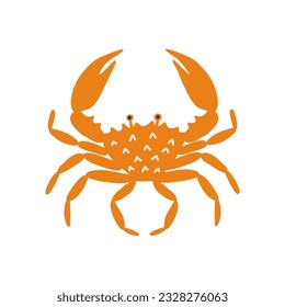 hand drawn crab in flat style. vector illustration