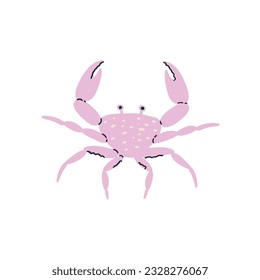 hand drawn crab in flat style. vector illustration