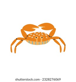 hand drawn crab in flat style. vector illustration