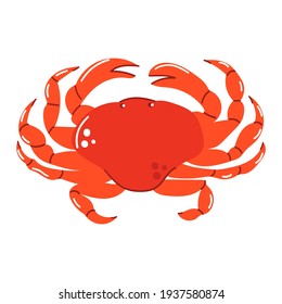 Hand drawn crab. Flat vector illustration.