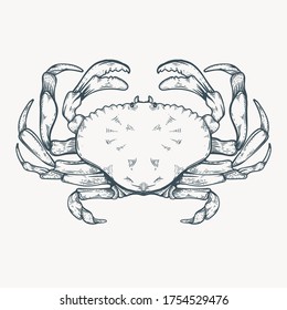 Hand Drawn Crab Tattoo Artwork Illustration