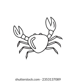 Hand drawn crab vector illustration. Isolated on white background