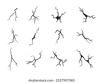 Hand drawn cracked egg, ground, glass, wall. Cartoon doodle style. Vector illustration