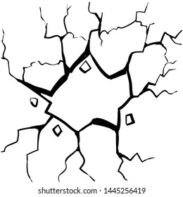 hand drawn cracked glass vector illustration