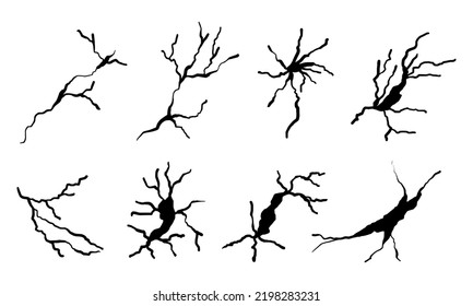 handgezeichnete Wand, gemahlen, Glas, Ei. Doodle Break Set. Vektorgrafik