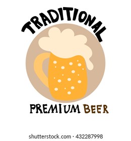hand drawn craft beer mug for your design. Vector illustrations for print and web projects.