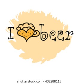 hand drawn craft beer mug for your design. Vector illustrations for print and web projects.